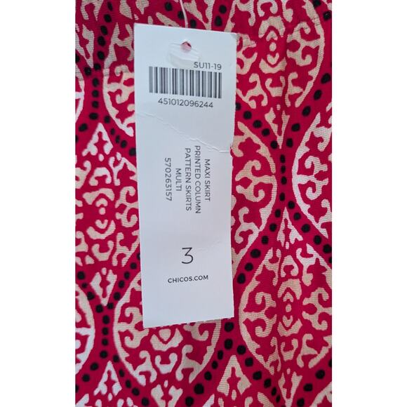 Chico's Dresses & Skirts - Chico's Travelers Red Bandana Paisley Maxi Skirt Size 3 Wrinkle Resistant XL